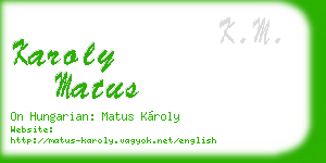 karoly matus business card