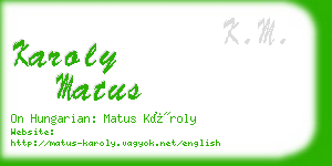 karoly matus business card